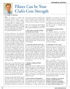 Pilates: Pilates Can Be Your Club's Core Strength