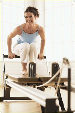 STOTT PILATES® Side Leg Extension on the Stability Chair, customer,  physical exercise, pilates